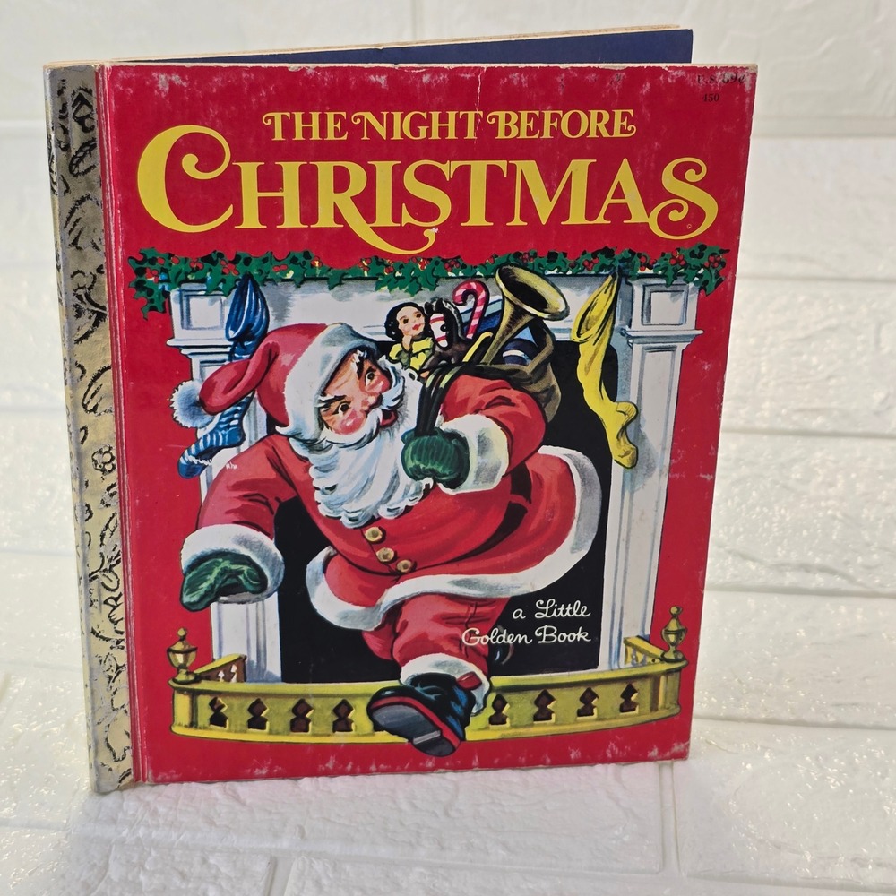 Littleโ Golden Book The Night Before Christmas Kids Red Vintage Holiday Classic
